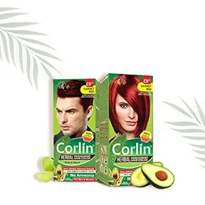 Corlin Herbal Permanent Hair Color Cream, Garnet Red C9.12 (100g x 2pcs)