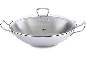 Fissler Kunming Wok con Coperchio in Vetro, forja, Grigio, 35 cm