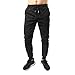 Produktbild Jeans HerrenBinggong Männer Casual Jogger Dance Sportwear Baggy Slim entworfene Hose Slacks Sweatpant Stretch Used Look Skinny pants hochwertiger baumwolle trainingsanzug (Schwarz, L)