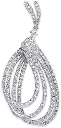 18ct White Gold 0.86ct H-SI Diamond Fancy Drop Pendant 48mm