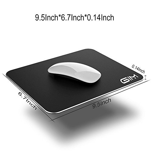 G-i-Mall Aluminium Gaming mauspad Mouse Pad mit Non-slip Rubber Base für Schnelle und genaue Kontrolle (Schwarz, 240*170*3.5mm) - 4