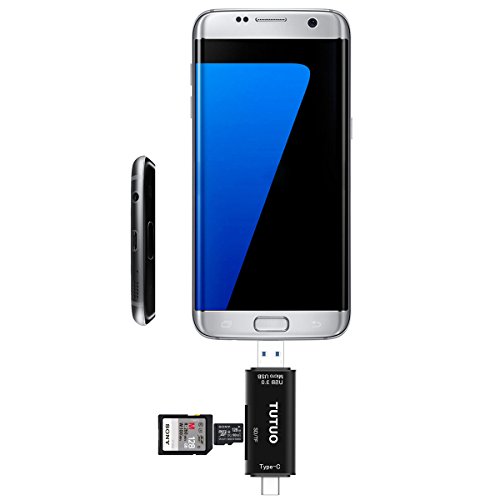 TUTUO USB Kartenleser Speicherkartenleser SD / Micro SD (TF) 3 in 1 Universal USB Type C, USB-A 3.0 und Micro USB OTG Adapter für MacBook Pro, Chromebook Pixel / XL / Pixel C, Nexus 5X / 6P, Lumia 950 / XL, Huawei P9 / P10, Samsung Galaxy S8, OnePlus 3 und mehr (Schwarz) - 3