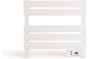 CREATE / WARM Towel Mini 150W / Elektrischer Badheizkörper Weiß / 52,3x8x55,8cm / Leise, geringer Verbrauch, LCD-Display, 150W