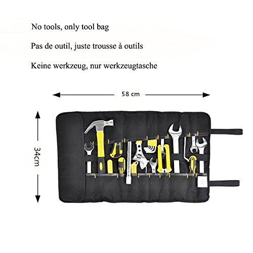 FASITE Rolltasche mit 35 Fächern Taschen Werkzeugtasche Werkzeugrolltasche Werkzeugrolle unbestückt für Wartungstechniker Tragetaschen - 3