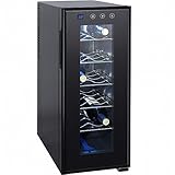  Syntrox 12 Flaschen Weinkühlschrank, Getränkekühlschrank mit LCD-Display und Touch-Screen - moderner Weinkühler für optimale Getränke Temperatur