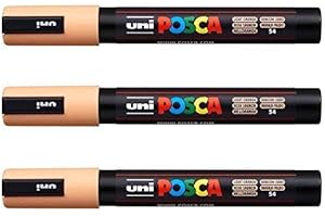 Posca PC-5M por Uni-Ball - Línea Completa Of 35 Colores Disponibles Paquete de 3] - Naranja Claro