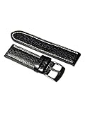 Uhrenarmband Leder Schwarz Büffel Prägung Naht 18-20-22-24mm Armband Uhr Band 24mm