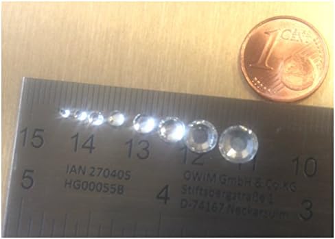 80 Rhinestones "Hot Fix" s6+s8+s10+s12+s16+s20+s30s+34 =10 of each size