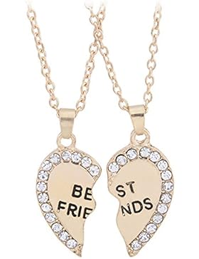 Bling Stars Best Friends Forever Love Herz BFF Diamant Break Anhänger Freundschaft Halsketten Geschenk für Freunde