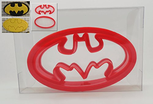 Batman-Logo Ausstechform für Kekse, Gebäck, Fondant, in einer Geschenkbox, plastik, rot, 1 Stück