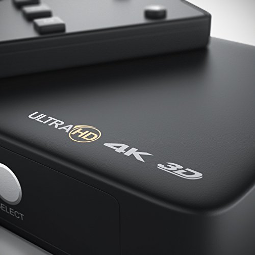 4 K HDMI Switch/3 Port Umschalter | Automatische Umschaltung | mit Stromversorgung | UHD – Ultra HD/2060P @ 30 Hz/3d Ready + CEC | 36-bit Deep Color | inkl. Fernbedienung - 4