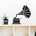 Produktbild woyaofal Classy Vintage Roller Player Victrola Silhouette-Wandtattoo Benutzerdefinierte Vinyl Kunst Aufkleber Wandbild Für Wohnzimmer L 58x57 cm