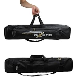 27.6 inch (70 cm) portátil impermeable bolsa de caña de pescar carrete de pesca, lienzo pesca pole organizador negro/camuflaje 2 capas de pesca Tackle Herramienta Bolsa de almacenamiento, 2 Layer-70cm-black