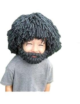 JT-Amigo Kinder Bartmütze Strickmütze mit Bart