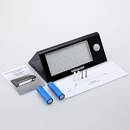 GDEALER 32 LED Solar Wandleuchten 400 Lumen Outdoor Wasserdicht 3 Modi Dim Garten Solarleuten mit Bewegungsmelder für Innenhof Sicherheit Treppe Landschaft Security - 6