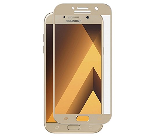 PROTECTOR de CRISTAL TEMPLADO FRONTAL COMPLETO DORADO para SAMSUNG GALAXY A5  2017  vidrio