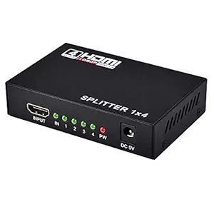 Hybite HDMI Splitter 1 in 4 Ports v1.4 Powered Full Ultra HD 1080p 3D