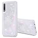 Produktbild HopMore Silikon 3D Glitzer Hülle für Galaxy A7 2018 Silikon Transparent Muster Kreativ Schutzhülle Durchsichtig Handyhülle Silikonhülle Stoßfest Case Cover Slim Bumper - Weißer Löwenzahn