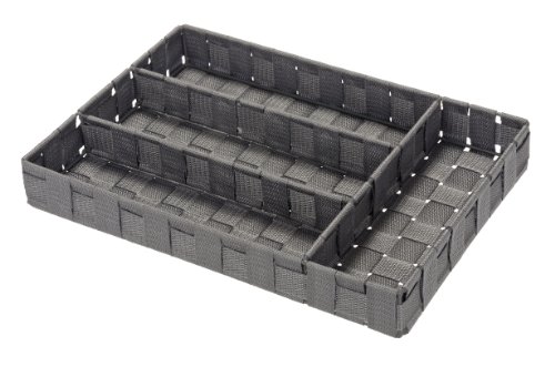 WENKO 2403100 Besteckkorb Adria Grau, 100 % Polypropylen, 36 x 4.5 x 26 cm, Grau