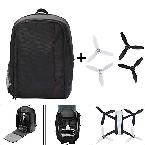 Preisvergleich Produktbild Tasche Rucksack Für Drohne, CHshe Stoßfest Gepolsterter Schulter Lagerungstasche Rucksack Tasche, Portable Shoulder Case + 4Pc Propeller Set Für Parrot Bebop 2 Power Fpv Drohne Und Zubehör