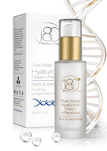 180 Cosmetics - THE VERY BEST Pure Swiss Hyaluronic Acid Cream W Peptides & Vitamin C (Maximum Strength) - No Needles Needed - The very best hyaluronic acid skincare line in the world - For the face neckline and decolletage - Anti Aging Anti Wrinkle Instant Lift Solution - Formulated to smooth strengthen tone plump rejuvenate and hydrate the skin Health & Beauty Deals