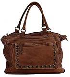  BZNA Bag Luisa Braun Cognac Italy Designer Damen Handtasche Ledertasche Schultertasche Tasche Leder Shopper Neu