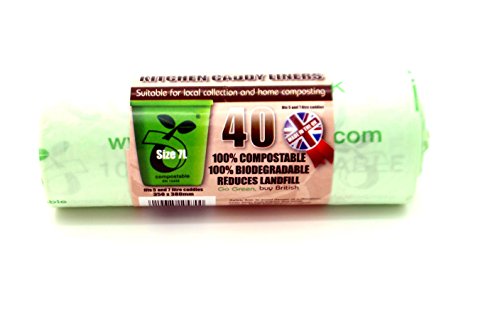 EcoBagCOMPOSTABLE KITCHEN CADDY LINERS - 40 BAGS 7LITRE