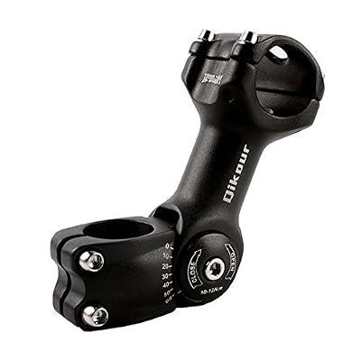 Glaray Vélo Guidon Potences Ajustable 0° ~ 60°, Sports de plein air Cyclisme Accessoires pour Vélo de montagne Vélo de route, Alliage d'aluminium VTT Vélos Potences, 25.4 / 31.8 * 110mm, Noir (31.8x110mm)