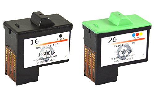 2 Druckerpatronen kompatibel für Lexmark 16 + 26 I3 X1100 X1110 X1130 X1140 X1150 X1155 X1160 X1170 X1180 X1185 X1190 X1195 X1196 X1200 X1250 X1270 X1290 X2225 X2230 X2250 X72 X74 X75 X75 M Z13 Z23 Z23 E Z24 Z25 Z25 L Z33 Z34 Z35 Z503 Z510 Z511 Z512 Z514 Z515 Z516 Z517 Z52O Z601 Z602 Z603 Z605 Z611 Z612 Z614 Z615 Z617 Z640 Z645 Z717 Z817 Z819 - 2