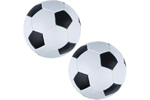 eMKay® Pack of 2 Soft Mini Football (Black/White) – 9cm Lightweight Foam-Filled Stitched Ball for Kids – Indoor & Outdoor Play Ball – Safe, Soft Toy Football for Boys & Girls