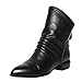 Produktbild Damen Stiefel Fashion Spitz Mid Stiefel Retro Solid Rüschen Reißverschluss Stiefel Low Square Heel Stiefel Mitte Stiefel Schuhe Mode Sankidv