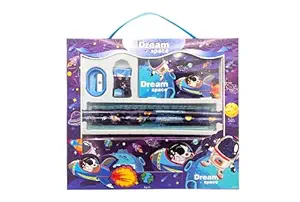Jumbura Beautiful Space Theme Stationary Set for Kids Boys Girls Return Gift Birthday Party Supply./Pack of 7 pcs.