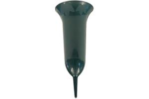 Greemotion Grave Vase with Spike - Cemetery Flower Holder 42 cm in Green - Grave Vase Insert - Memorial Grave Vase - Cemetery Vases with Spike - Grave Vase Outdoor - Grave Flower Vase