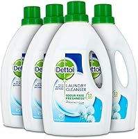 Dettol Antibacterial Laundry Cleanser Liquid Additive, Fresh Cotton, Multipack of 4 x 1.5 Litre
