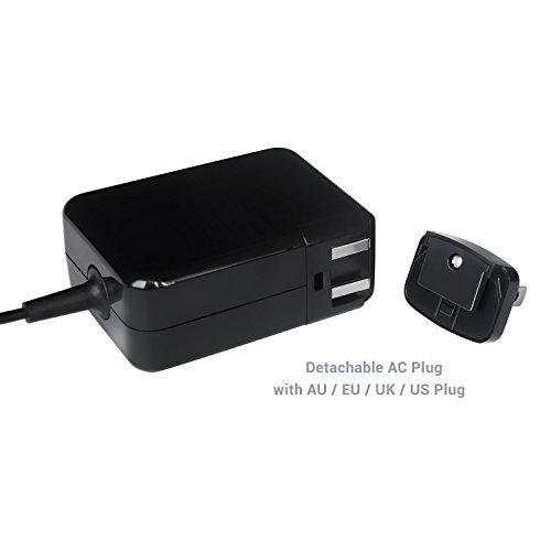 DFL Wechselstrom Adapter mit CA, EU, UK und US-Stecker für Asus Eeebook X205T X205TA X205TA-DH01 HATM0103 Laptop / Notebook-Computer universal (Schwarz) - 2
