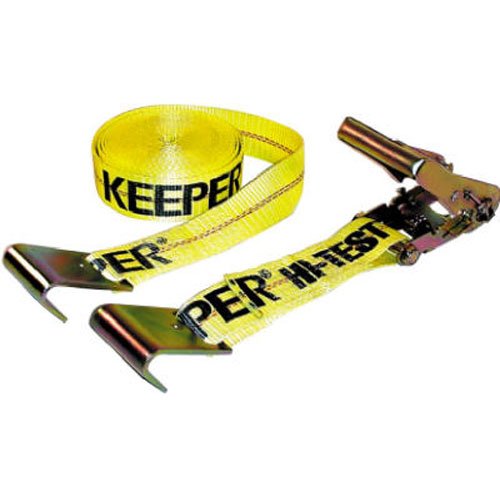 Keeper – 2” x 27’ Heavy Duty Ratchet Tie-Down with Flat Hooks - 3,333 lbs. Working Load Limit and 10,000 lbs. Break Strength