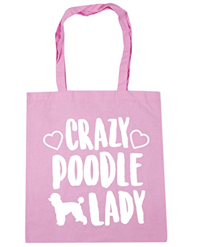 HippoWarehouse Crazy poodle lady dog Tote Shopping Gym Beach Bag 42cm x38cm, 10 litres