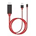 Price comparison product image Lightning to HDMI Cable, HanXiang 6.56ft 8pin to HDMI 1080p Cable Adaptor / Plug & Play Adapter with USB Charging Cable for iPhone 7 / iPhone 7 Plus,iPhone 6s / iPhone 6s Plus,iPhone 6 / 6 Plus / iPhone 5 / 5c / 5s / iPhone SE, iPad Air / Mini / Pro, iPod Touch 5th / 6th (Red)