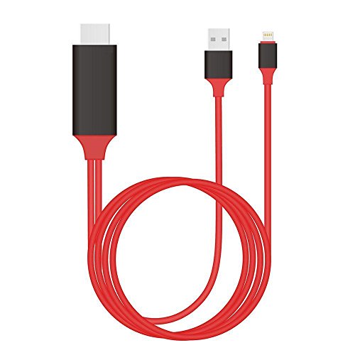 Price comparison product image Lightning to HDMI Cable,  HanXiang 6.56ft 8pin to HDMI 1080p Cable Adaptor / Plug & Play Adapter with USB Charging Cable for iPhone 7 / iPhone 7 Plus, iPhone 6s / iPhone 6s Plus, iPhone 6 / 6 Plus / iPhone 5 / 5c / 5s / iPhone SE,  iPad Air / Mini / Pro