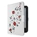 Produktbild Hülle für Tolino Shine 2 HD ultradünne Tasche Design Case aufklappbare Schutzhülle mit Ruhemodus und Magnetverschluss Kunstleder Flip Etui Cover Rose weiß