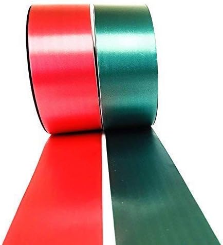 INERRA Ribbon Multipack - 2 x 100 Yard Rolls (Red & Hunter Green) Wedding Flowers Gift Decoration & Christmas