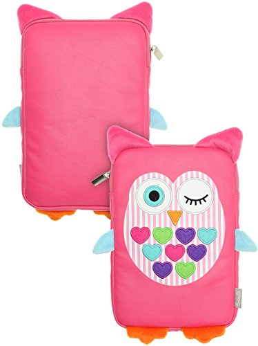 My Doodles Universal Hülle Sleeve Pouch Case für 7 Zoll (17,8cm) Tablet und E-Book Reader Kompatibel mit iPad Mini, Google Nexus 7, Samsung Galaxy Tab 3 7.0, Kindle Fire HD 7 Zoll und Tesco Hudl – Eule Pink - 6