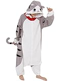 SAMGU Tier Onesie Pyjama Cosplay Kostüme Schlafanzug Erwachsene Unisex Animal Tieroutfit tierkostüme Jumpsuit Käse Katze(Größe XL)