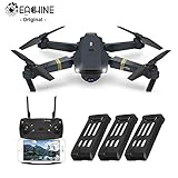 EACHINE E58 Drone Pliable Quadcopter, Drone avec caméra 720P HD FPV WiFi Drone avec Camera 2.0MP - Forfait de 3 Batteries