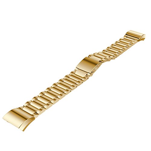 Fitbit Charge 2 Armbänder, IVSO Edelstahl Metall Armband Ersatz Uhrenarmband für Fitbit Charge 2 Armband Zur Herzfrequenz und Fitnessaufzeichnung (Für Fitbit Charge 2, Golden) - 4