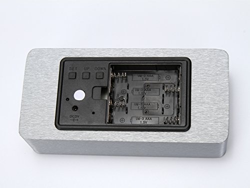 Sea Team hoelzern geräuschaktiviert Tischuhr mit LED-Anzeige Innenthermometer Sprachsteuerung - 4