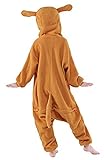 ABYED® Jumpsuit Tier Karton Fasching Halloween Kostüm Sleepsuit Cosplay Fleece-Overall Pyjama Schlafanzug Erwachsene Unisex Lounge,Chidren Größe 125 -for Höhe: 138-148cm Känguru - 