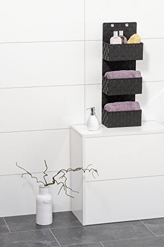 Wenko 22076100 Organizer Adria zum Hängen Badkorb, 3 Etagen, Polypropylen, schwarz, 15,5 x 25 x 72 cm - 4