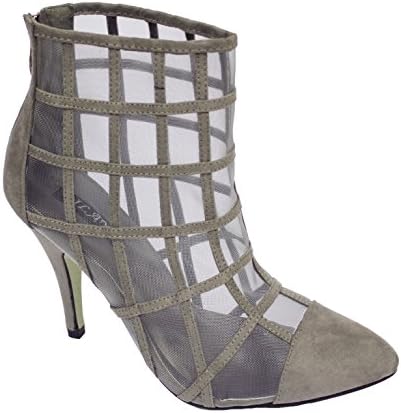 Womens Ladies Bridal Wedding Prom Party High Heel Classic Pumps Shoes Ankle Boots Designer, Grey, 8