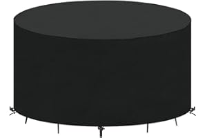 KADING Housse Table de Jardin Ronde 130x74cm Housse Protection Table Jardin Imperméable Anti-UV 420D Oxford Tissu Extérieure Bâche pour Meubles Jardin